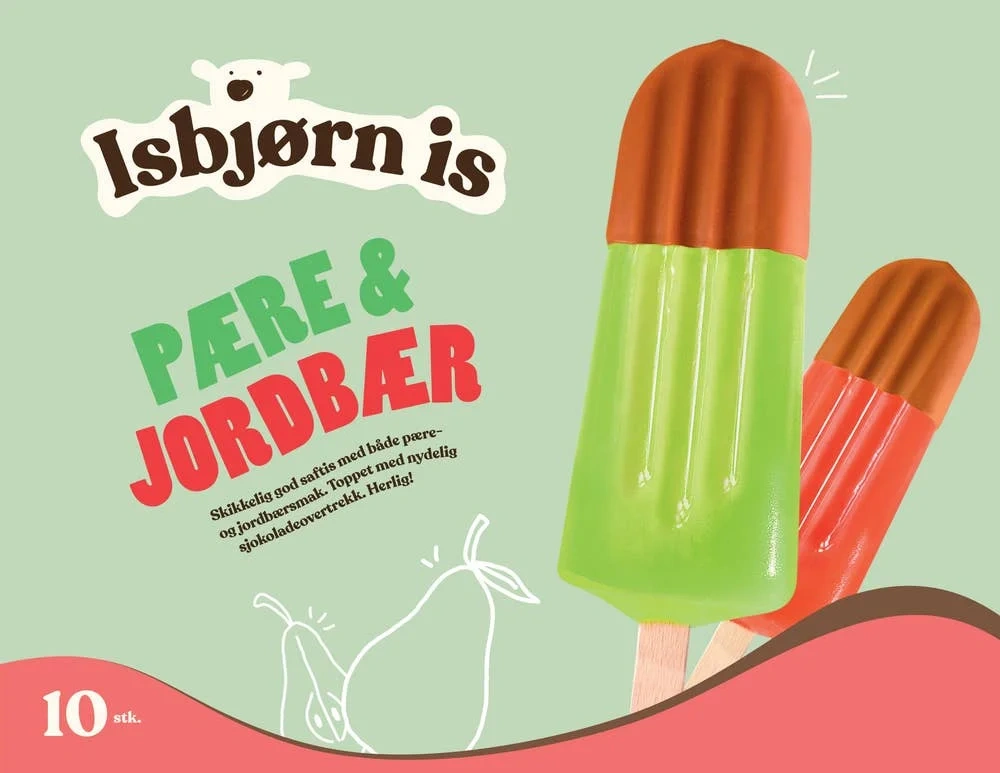 Saftis pære & jordbær