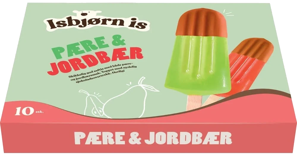Saftis pære & jordbær
