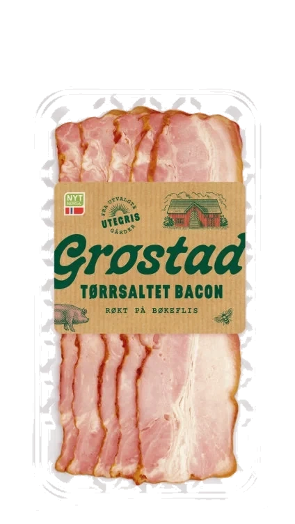 Bacon Tørrsaltet skivet 100g Grøstad