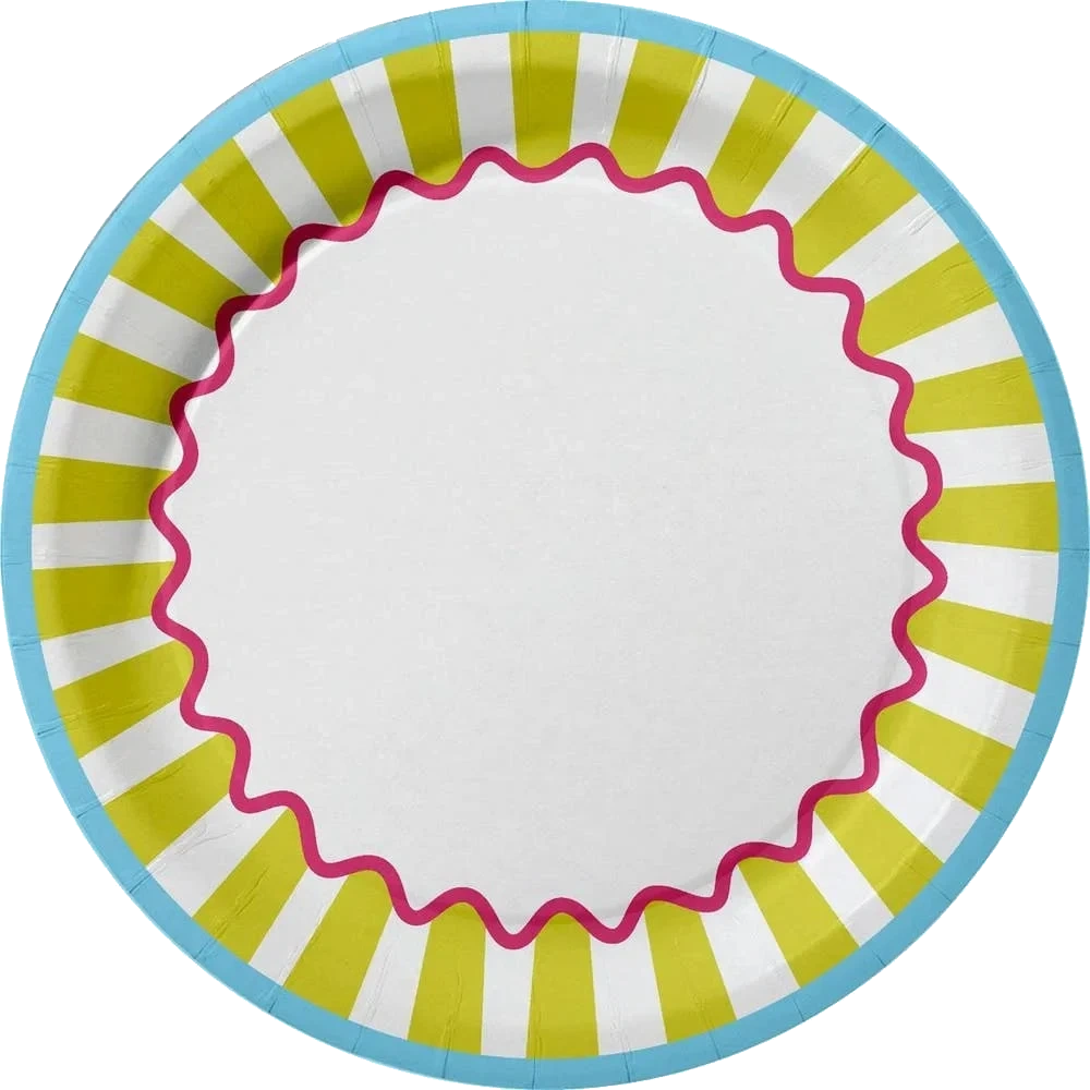 Papperstallrik Pop Stripes 22cm