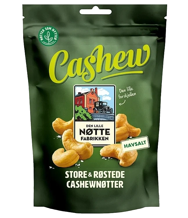 Cashewnøtter m/Havsalt 190g Dln