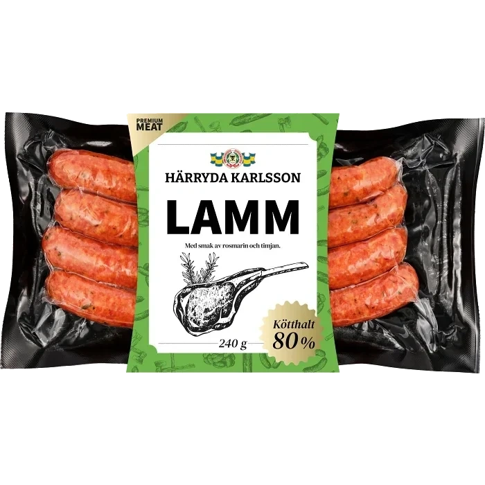 Lammkorv 80% Kötthalt 240g Härryda Karlsson
