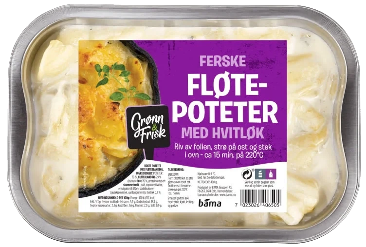 Fløtepoteter m/Hvitløk 400g Grønn&Frisk