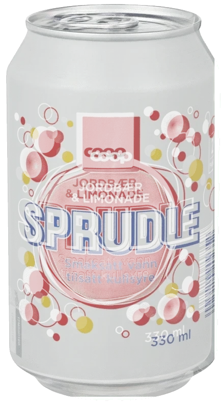 Coop Sprudle Jordbær/Sitron 0,33l