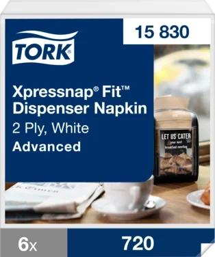 Tork Xpressnap Fit Dispenserserviett Hvit 2-lag N14
