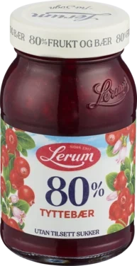 Tyttebærsyltetøy U/sukker 330g Lerum