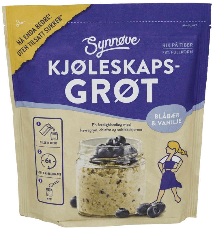 Synnøve Kjøleskapsgrøt Blåbær 300g
