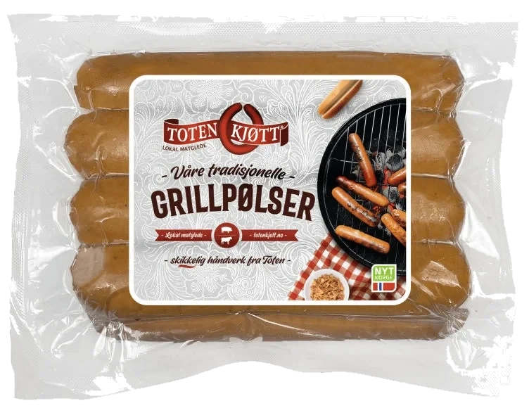 Grillpølser 500g Toten Kjøtt
