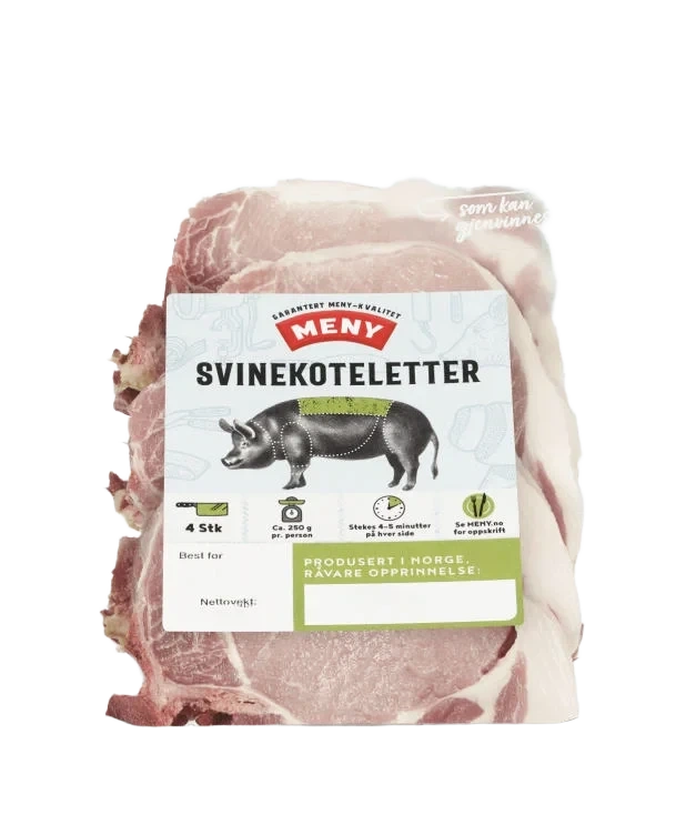 Svinekoteletter 4pk Ca700g Meny