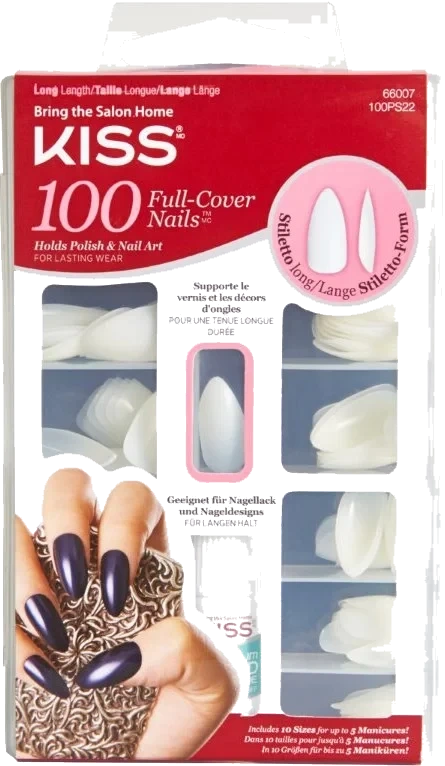 Kiss Full Cover Nails Long Stiletto