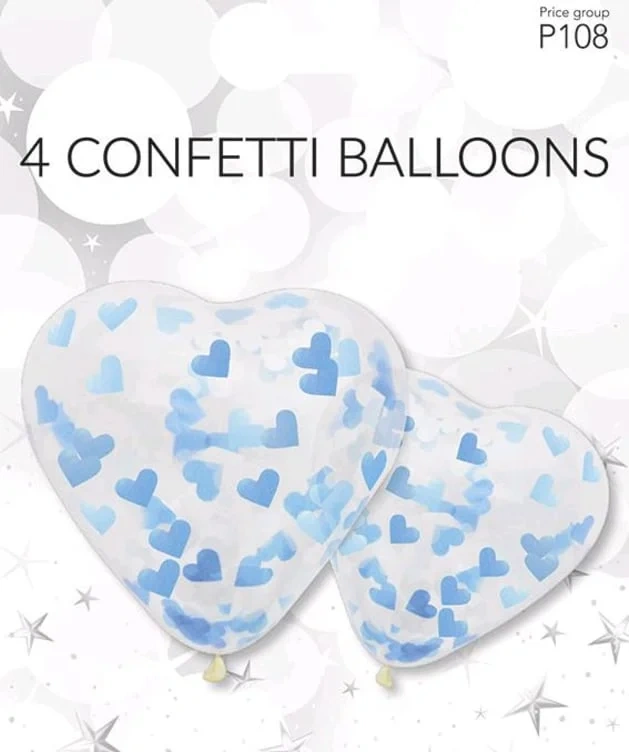 Ballonger Konfetti Blå 4stk