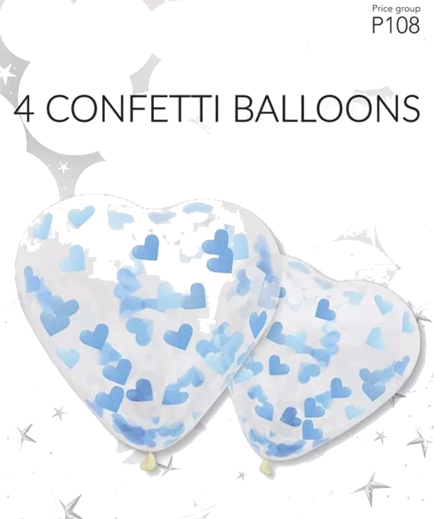 Ballonger Konfetti Blå 4stk