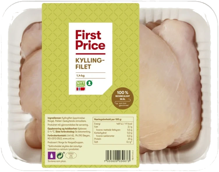 Kyllingfilet 1,4kg First Price