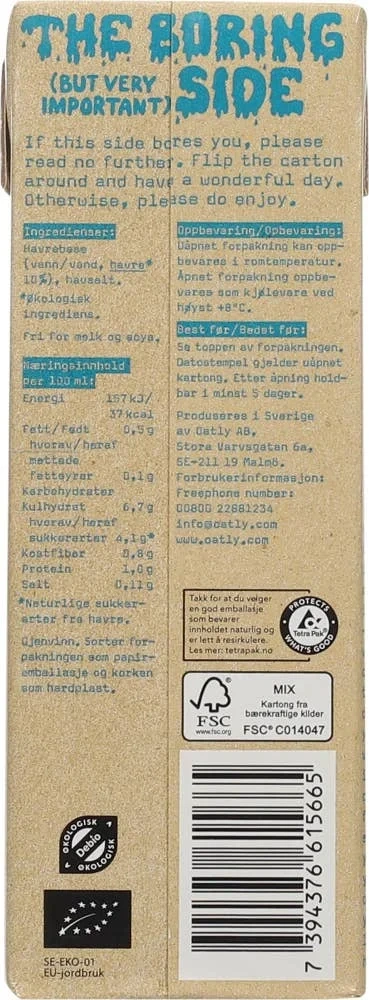 Økologisk havredrikk