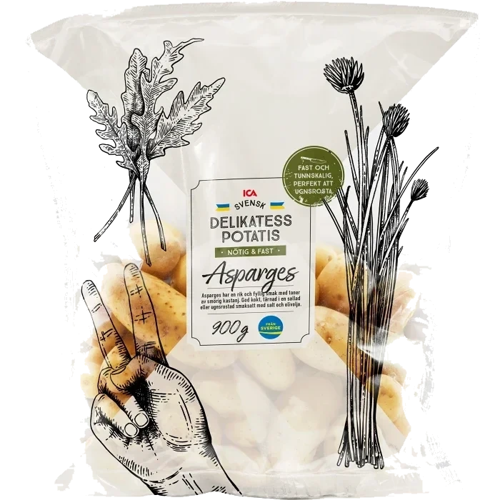 Delikatesspotatis Asparges 900g Klass 1 ICA