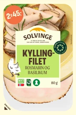 Kyllingfilet Basilikum 80g Solvinge