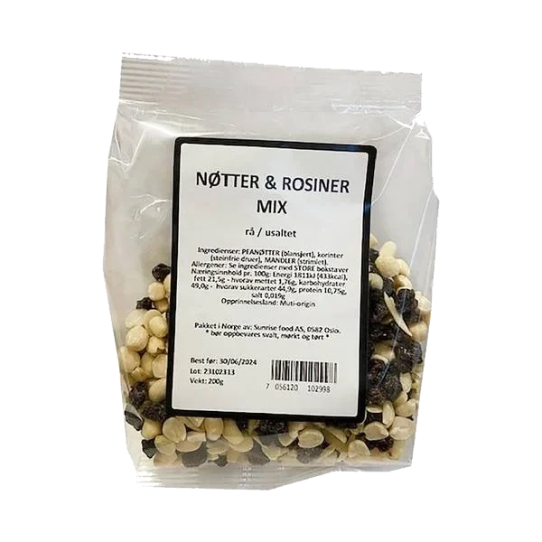 Nøtter & Rosiner Mix - Usaltet