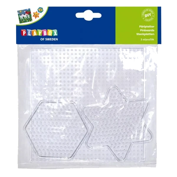 Perlebrett Stjerne, Sekskant, Kvadrat 3 Stk