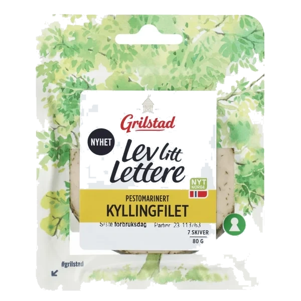 Grilstad Kyllingfilet Pesto Litt Lettere 80g