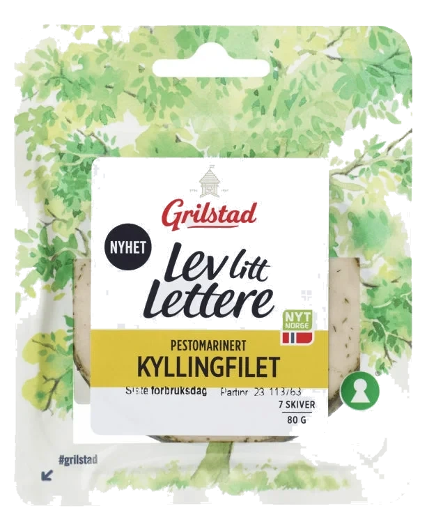 Grilstad Kyllingfilet Pesto Litt Lettere 80g