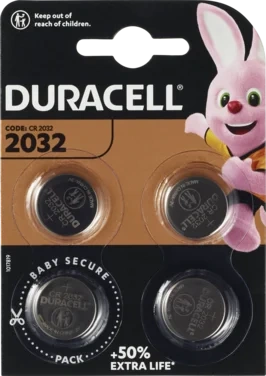 Duracell 2032 Litium Knappcellebatteri 4pk