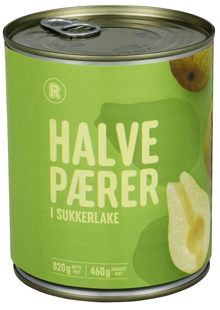 Halve pærer i sukkerlake