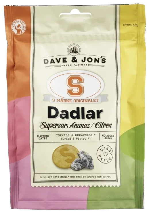 Dave & Jon's S-merke Ananas & Sitron