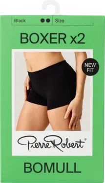 Boxer Cotton X2 Dame Black L Pierre Robert