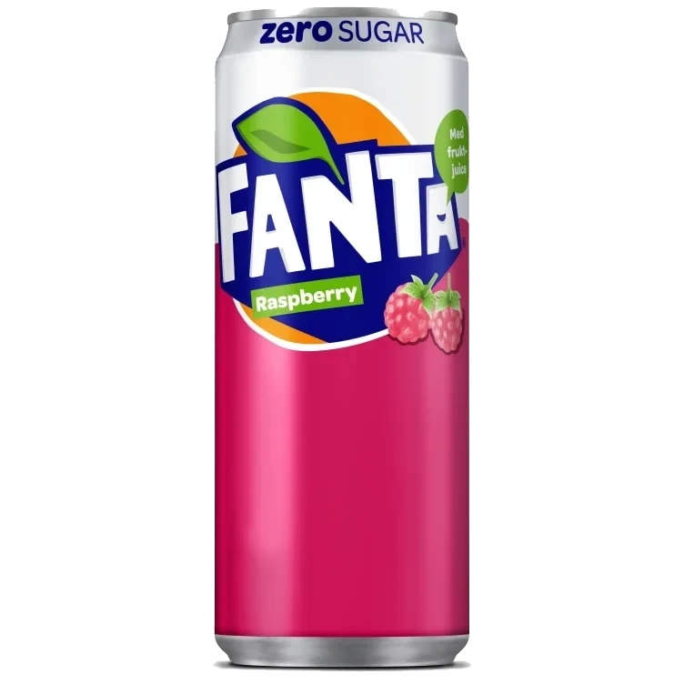 Fanta Raspberry No Sugar 0,33l boks Sleek