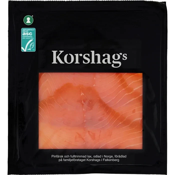Laxfilé kallrökt skivad 100g Miljömärkt Korshags