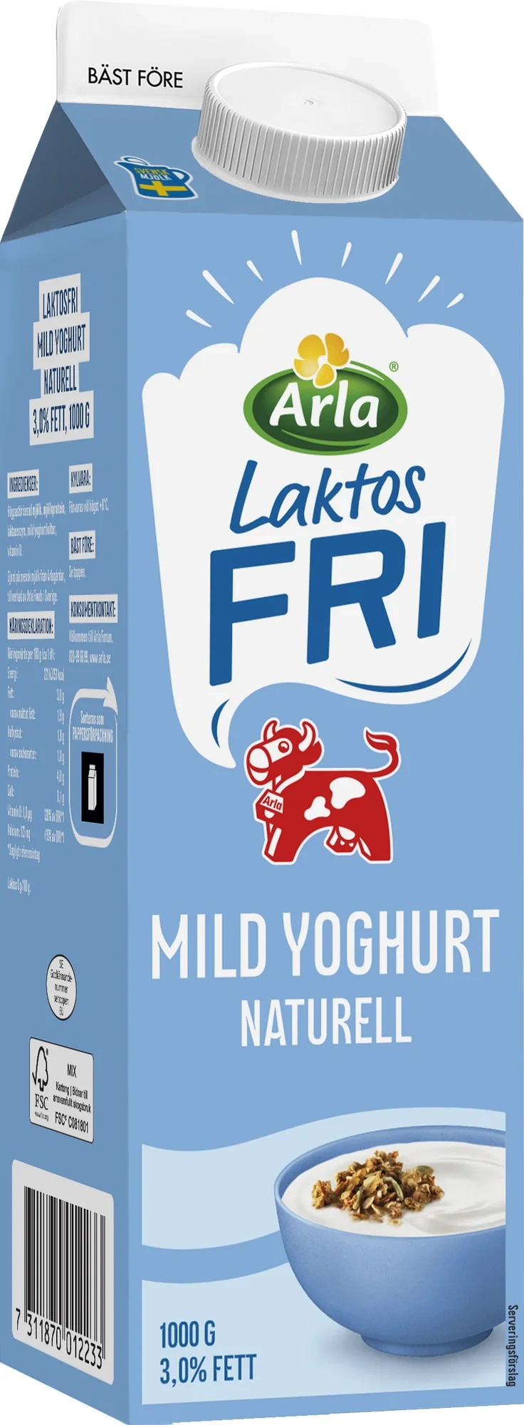 Laktosfri mild yoghurt naturell 3.0%