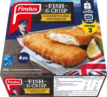 Fish & crisp gourmetfiléer 480g Findus