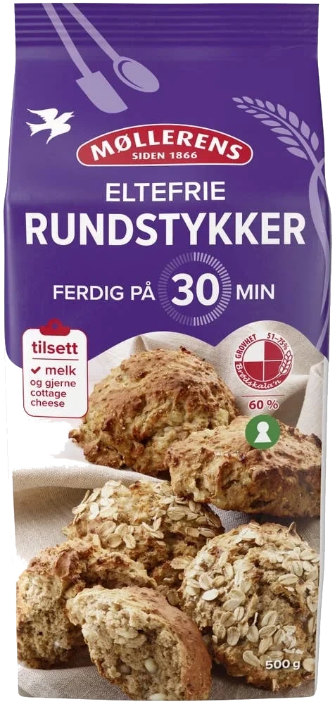 Eltefrie rundstykker på 30 min