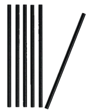 Sugerør Cocktail Papir Sort 150mm Ø6mm