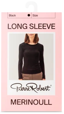 Wool Long Sleeve Jet Black L Pierre Robert
