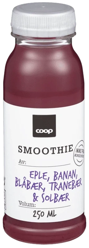 Coop Smoothie Eple,Banan, Blåbær,Tranebær & Solbær