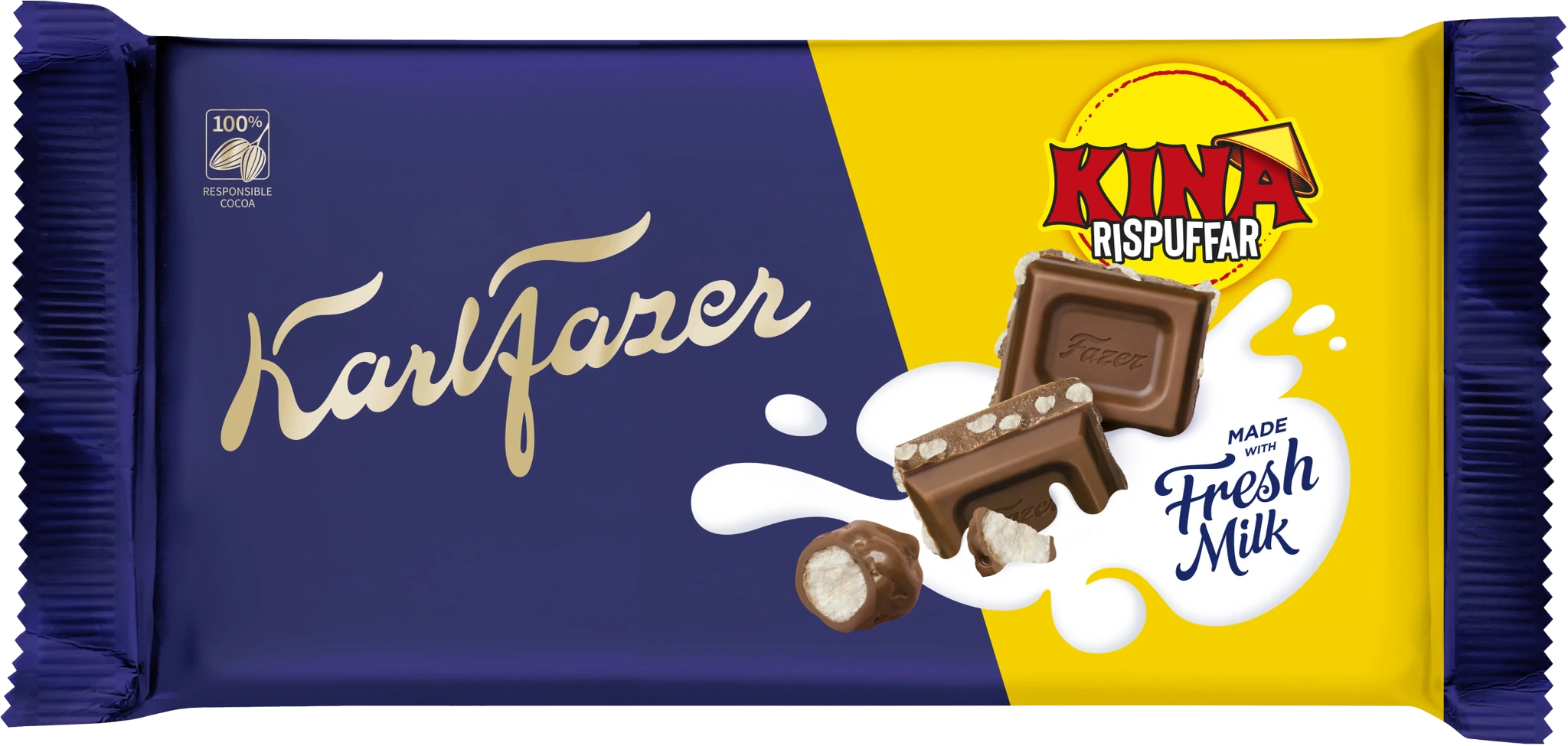 Karl Fazer Kina Rispuffar Sjokoladeplate 125g