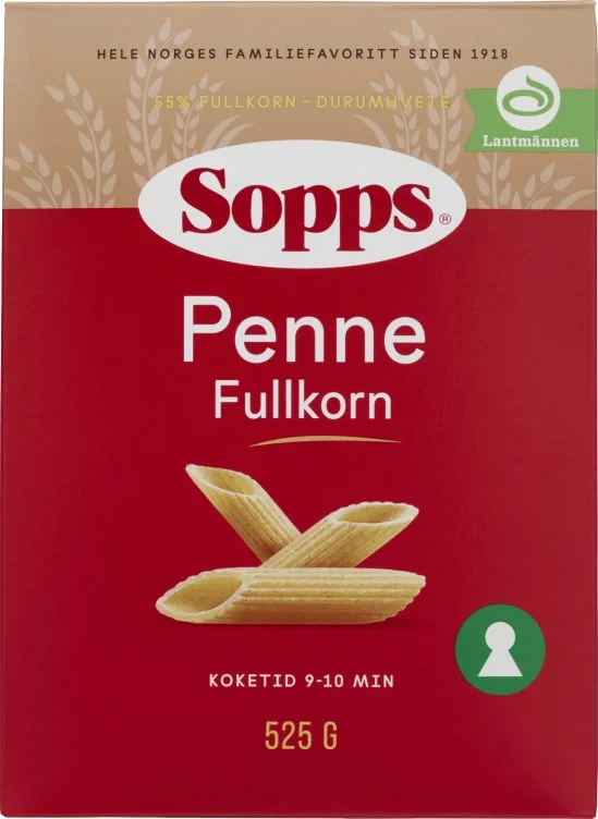 Penne Fullkorn 525g Sopps