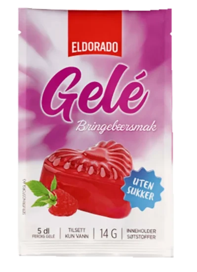 Bringebærgele u/Sukker 14g