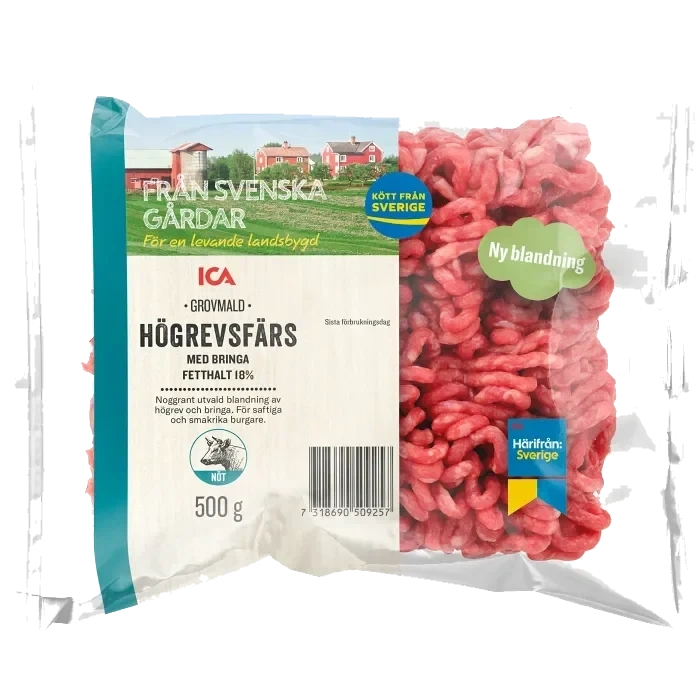 Högrevsfärs Färsk 18% 500g ICA
