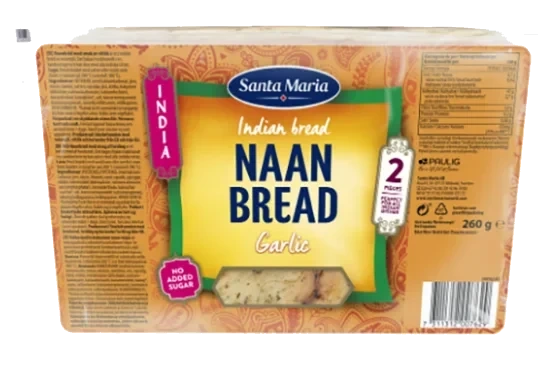 Naan Brød Garlic 260g Santa Maria
