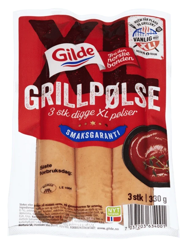 Gilde Grillpølse XL 330g