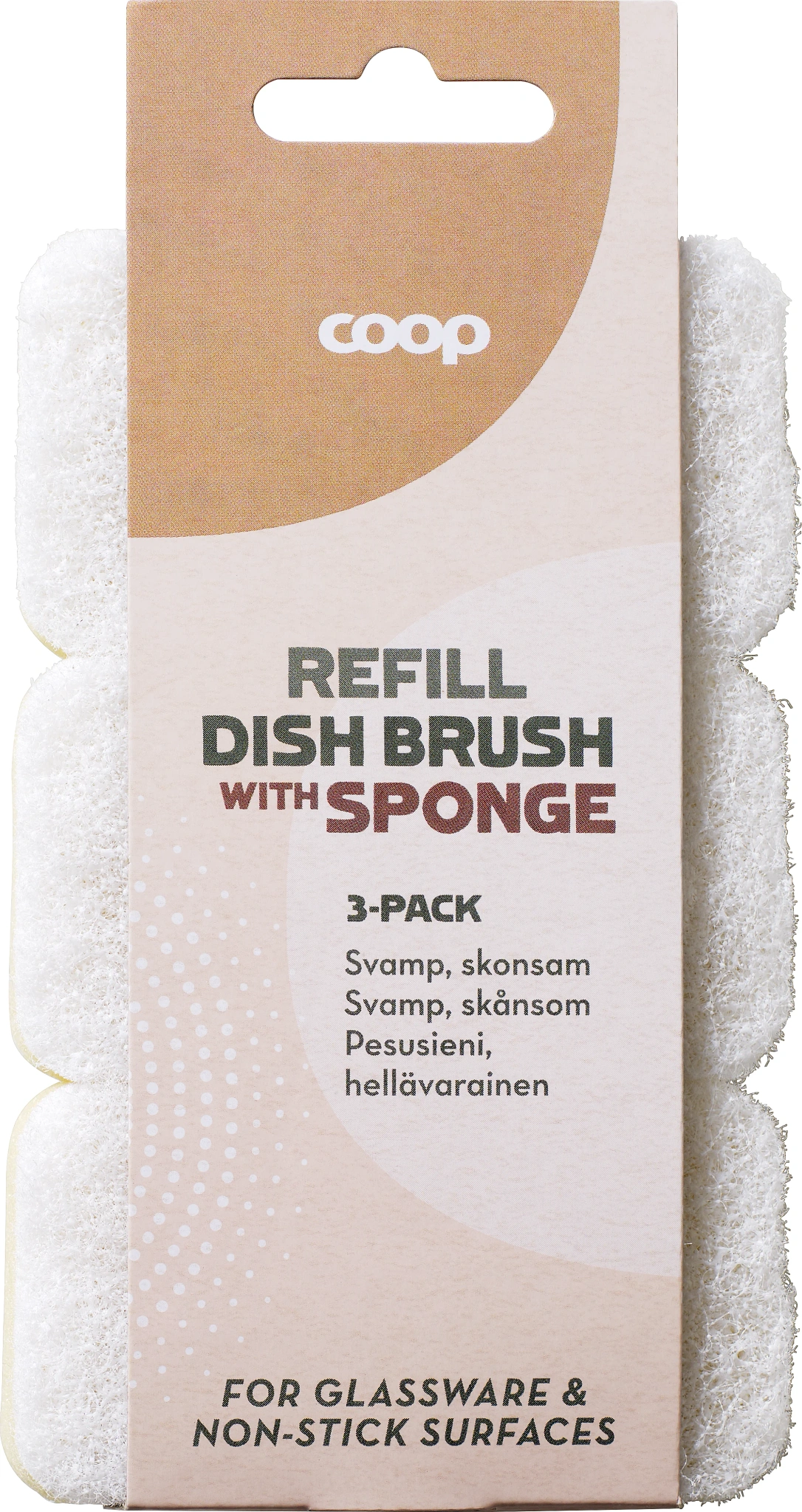 Diskborste med svamp Refill 3-pack