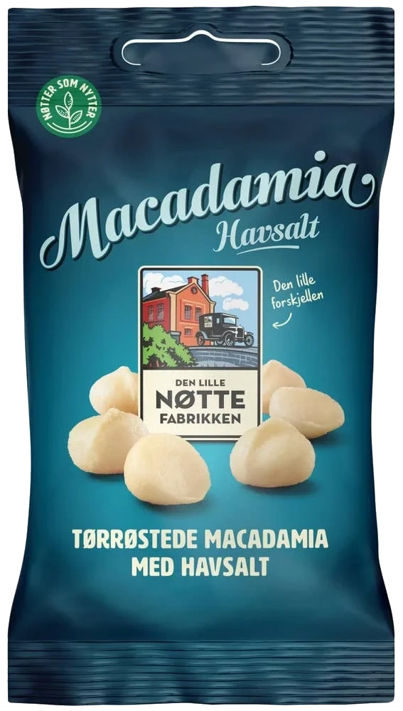 Tørrøstede macadamia med havsalt
