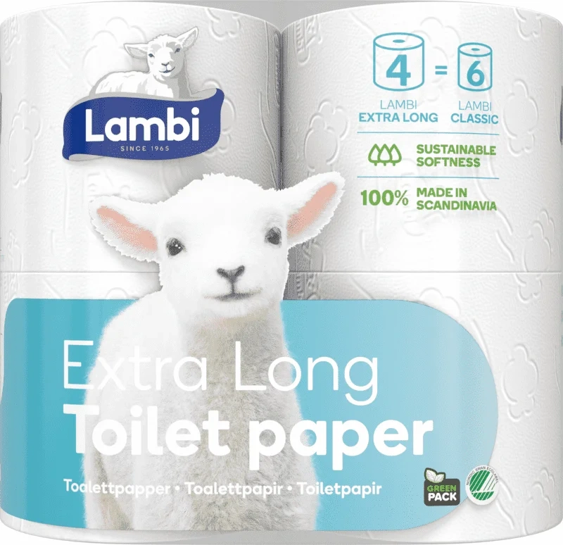 Lambi Tolettpapir Extra Long 4pk