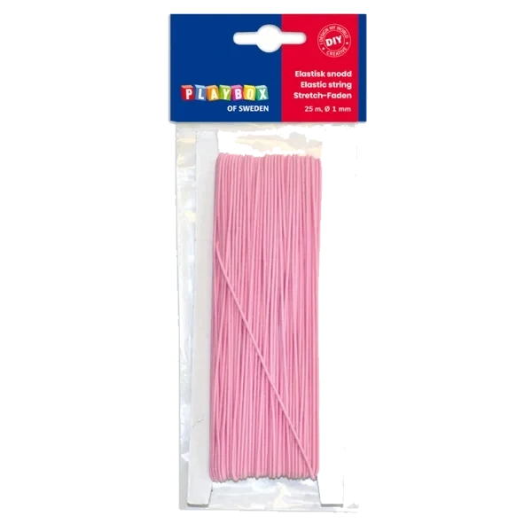 Elastisk Snor Rosa 25 M Ø 1 Mm