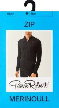 Ulltrøye Herre Merinoull Zip - Black - XL