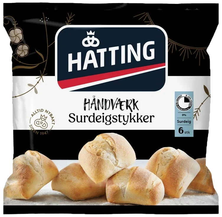 Surdeigstykke 6stk 402g Hatting