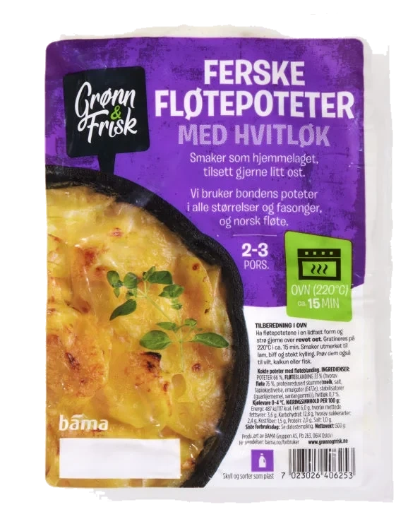 Fløtepoteter m/Hvitløk 500g Grønn&Frisk