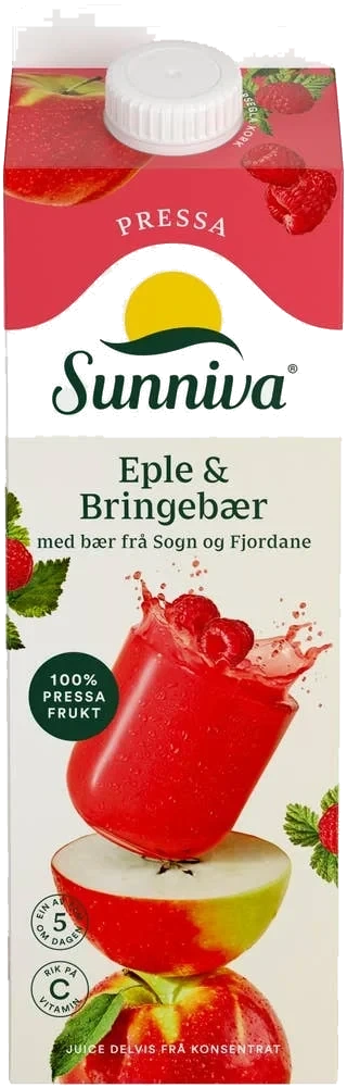 Presset Eple & Bringebærjuice